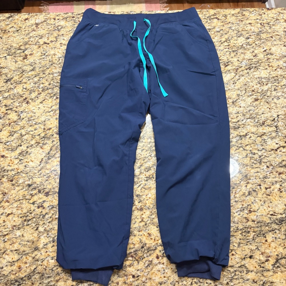 FIGS Technical Collection Navy Blue Scrub Jogger Pants Womens Large L Pockets ws